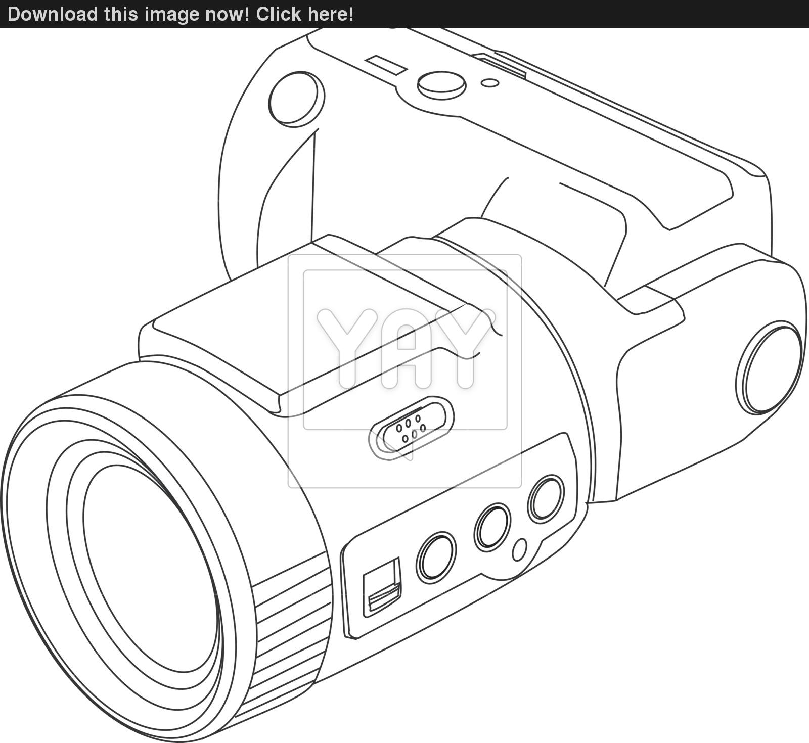 1600x1470 Camera Line Drawing Vector