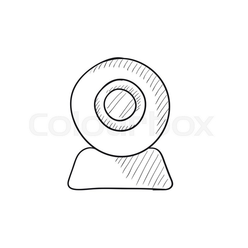 800x800 Web Camera Vector Sketch Icon Isolated On Background. Hand Drawn