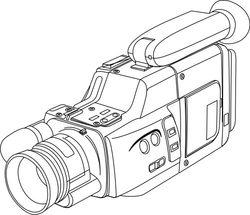 500x429 Outline Drawing Of A Video Camera Technology