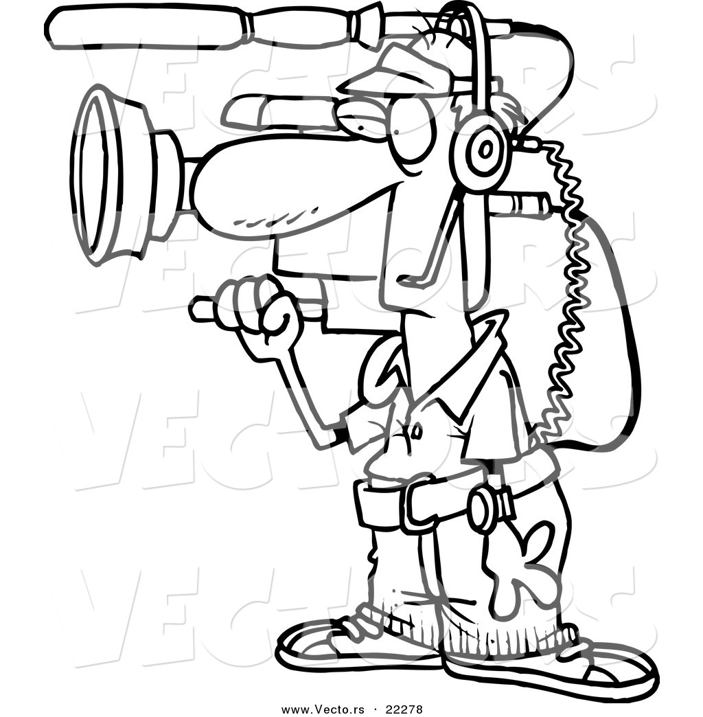 1024x1044 Vector Of A Cartoon Working Camera Man