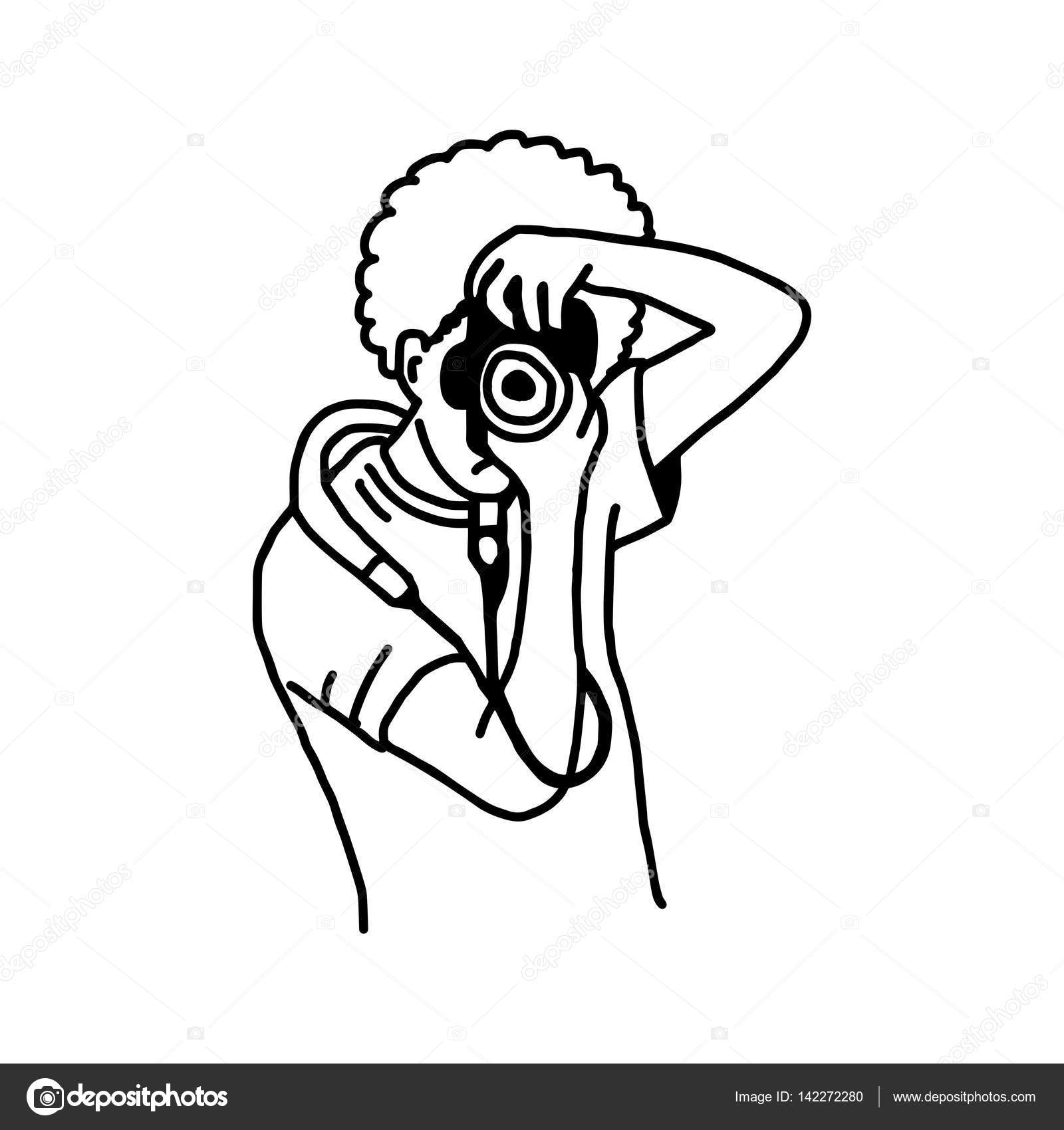 1600x1700 Man With Afro Hair Taking Pictures Photo Camera