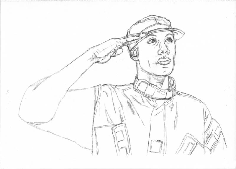 800x572 How To Draw An Army Man Saluting Let's Draw People