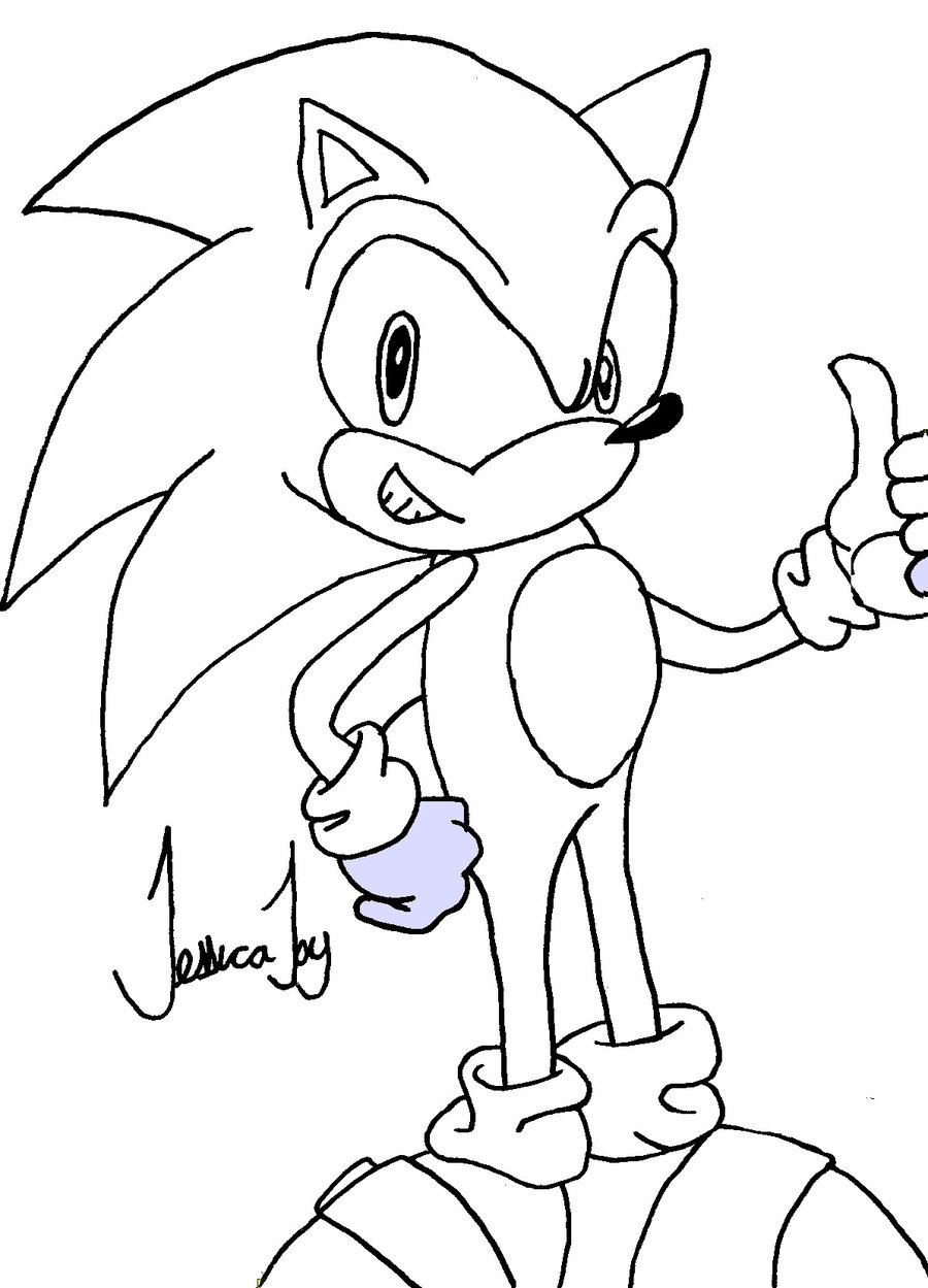 900x1249 Sonic Drawing Outline By Sonicamy24