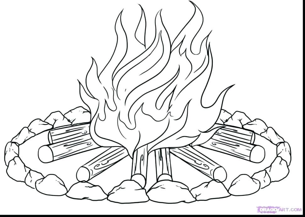 971x691 Campfire Coloring Page Coloring Pages Fire Coloring Page Fire
