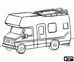 300x250 Campervan Or Motorhome Coloring Page Printable Game