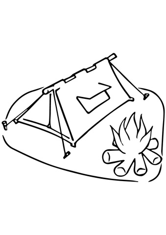 339x480 Tent And Campfire Coloring Page Free Printable Coloring Pages