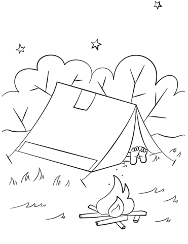 371x480 Camping Scene Coloring Page Free Printable Coloring Pages