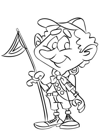 339x480 Boy Scout On A Camping Trip Coloring Page Free Printable