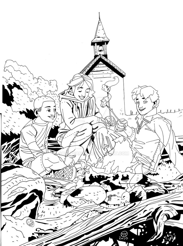 770x1037 Many Ways Camping Ink Drawing By Carlpearce