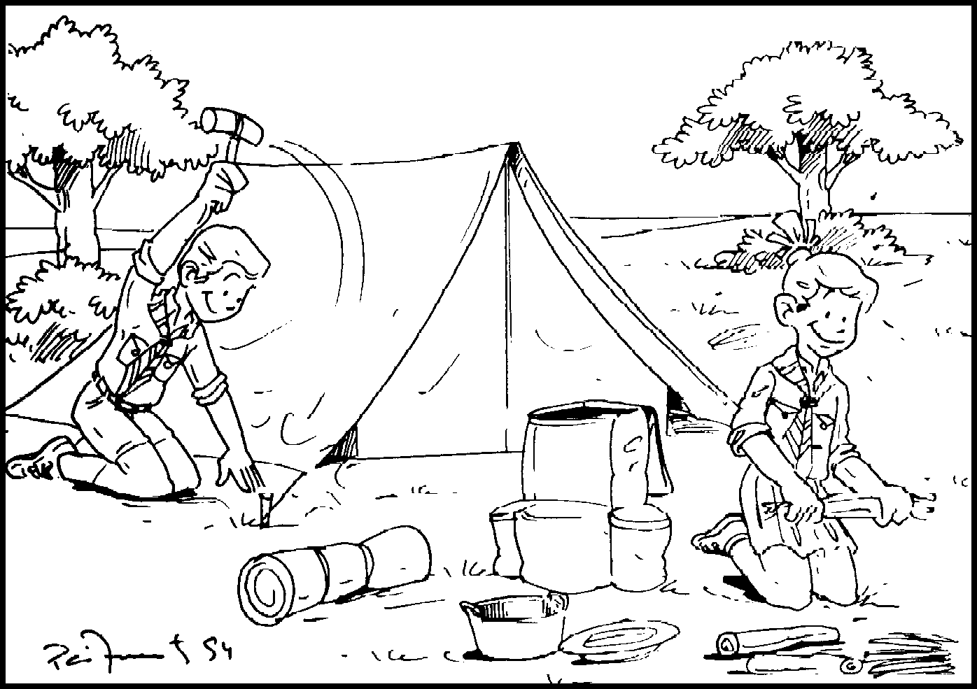 1396x985 Camping Coloring Pages