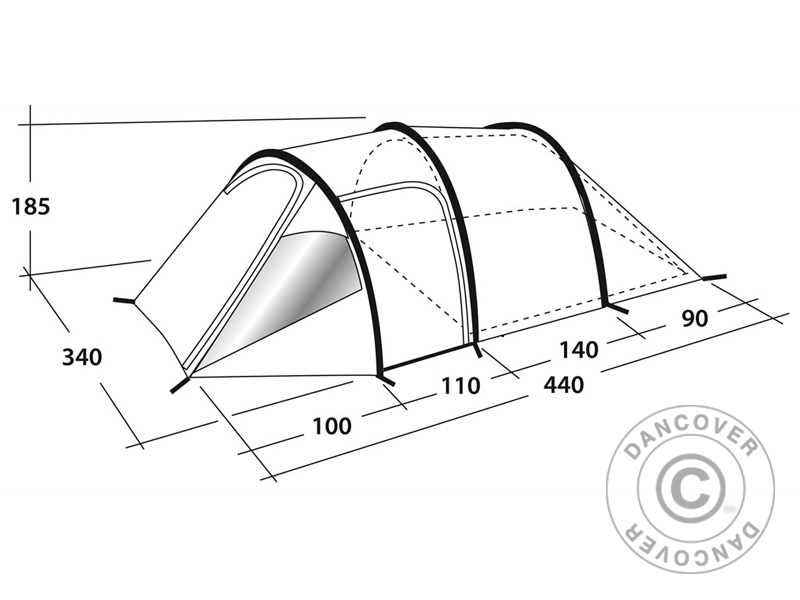 800x600 Camping Tent Outwell, Earth 5, 5 Pers., Greengrey