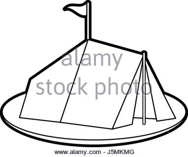 382x320 Tent In Forest Camping. Vector Illustration Made In Flat Design