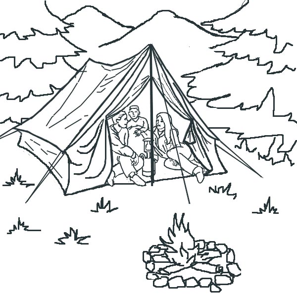 Campsite Drawing at GetDrawings | Free download