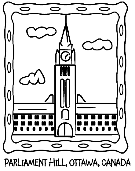 442x560 Canada Parliament Hill Coloring Page Ruby Pittenger