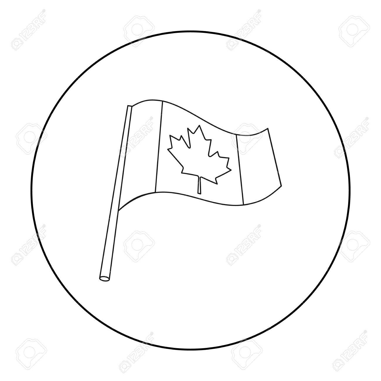 1300x1300 Canadian Flag Icon In Outline Style Isolated On White Background