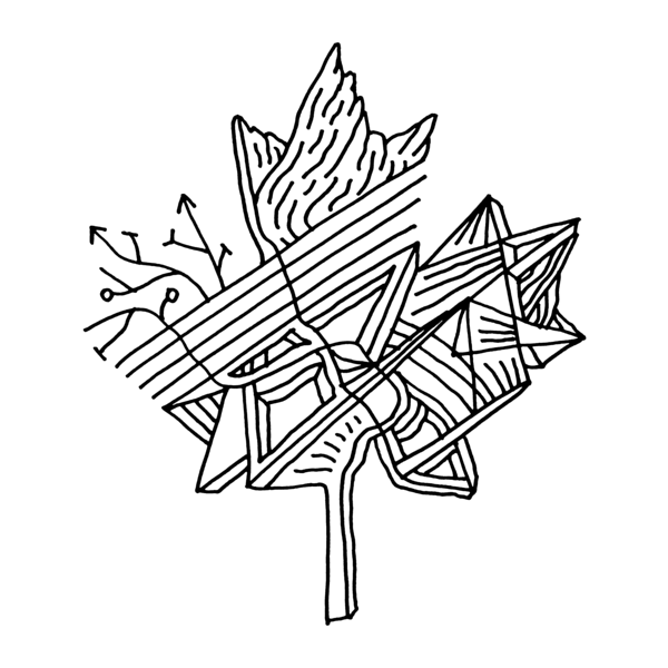 600x600 Canadian Maple Leaf Adult Colouring Page With Abstract Drawing