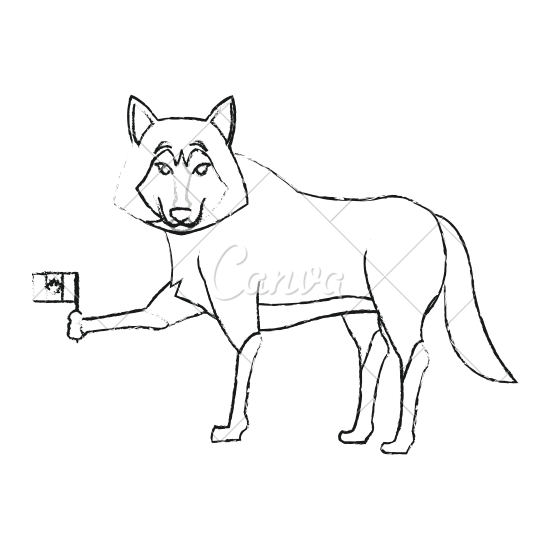 550x550 Wolf With Canadian Flag