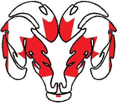 401x351 Canadian Flag Ram Decal Sticker