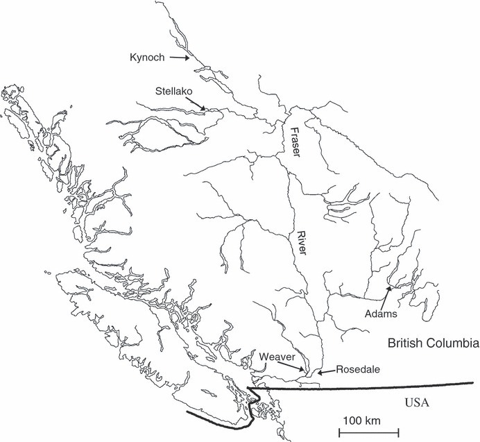 692x637 Map The Fraser River Basin, Bc, Canada, Showing The Location