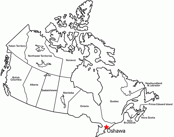 580x457 Oshawa Map