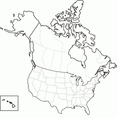 476x480 United States Of America And Canada Map North Dakota Studies