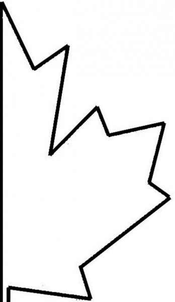 348x600 Half Maple Leaf Cut Out Template Of Canada Day Coloring Pages