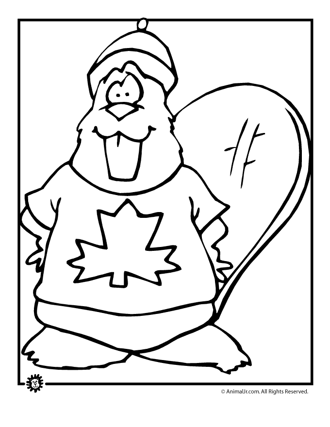 680x880 Canadian Beaver Canada Day Coloring Page Animal Jr.