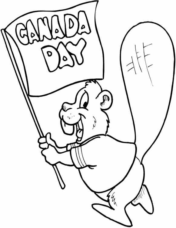 581x751 A To Z Kids Stuff Canada Day Flag Beaver Color Page