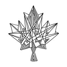 236x236 Canadian Maple Leaf Colouring Page With Abstract Drawing In Mind