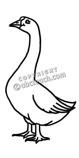 300x600 Goose Clipart Black And White