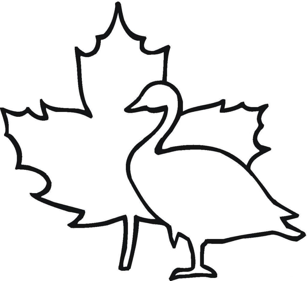 1024x936 Maple And Goose Canada Free Coloring Page