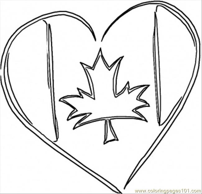 650x626 Canadian Heart Coloring Page