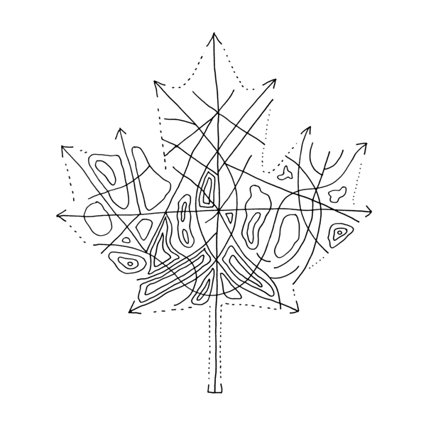 600x600 Canadian Maple Leaf Colouring Page With Abstract Drawing In Mind