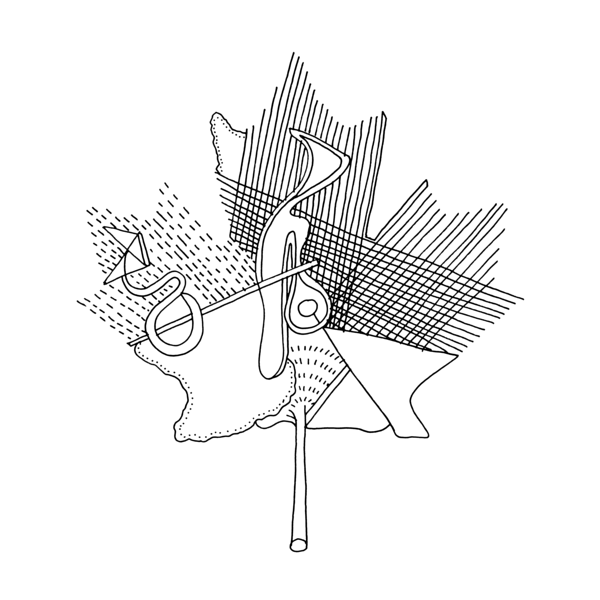 600x600 Canadian Maple Leaf Colouring Page With Abstract Drawing In Mind