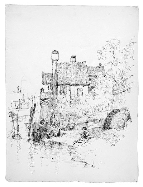 459x600 Filesketch Of House And Canal (Possibly In Venice) Met Ap99.38.22