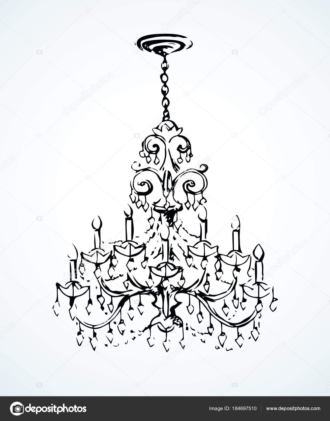 1331x1700 Chandelier. Vector Drawing Stock Vector Marinka