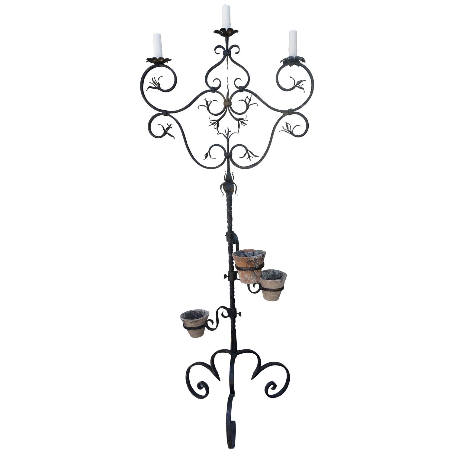 1500x1500 Spanish Three Light Wrought Iron Candelabra Lamp Melissa