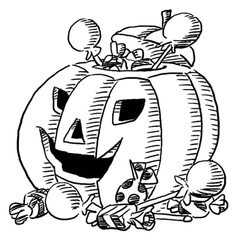 470x480 Halloween Pumpkin With Candies Inside Coloring Page Free
