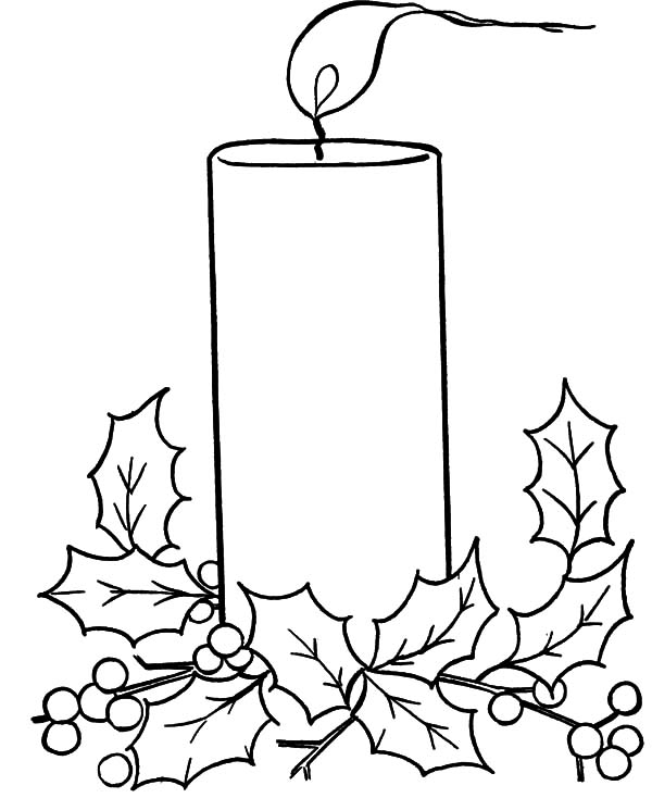 600x734 Christmas Candle Blowing By The Wind Coloring Pages