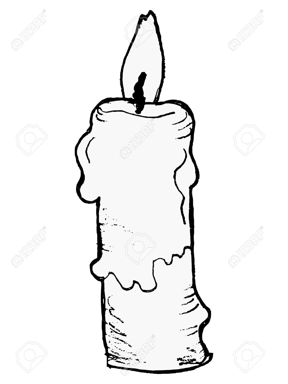 974x1300 Hand Drawn, Sketch Illustration Of Candle Royalty Free Cliparts