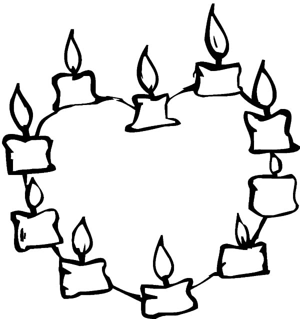 600x638 Heart Formed Candle Coloring Pages Best Place To Color