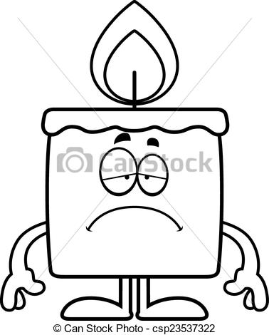 378x470 Sad Cartoon Candle. A Cartoon Illustration Of A Candle Vector