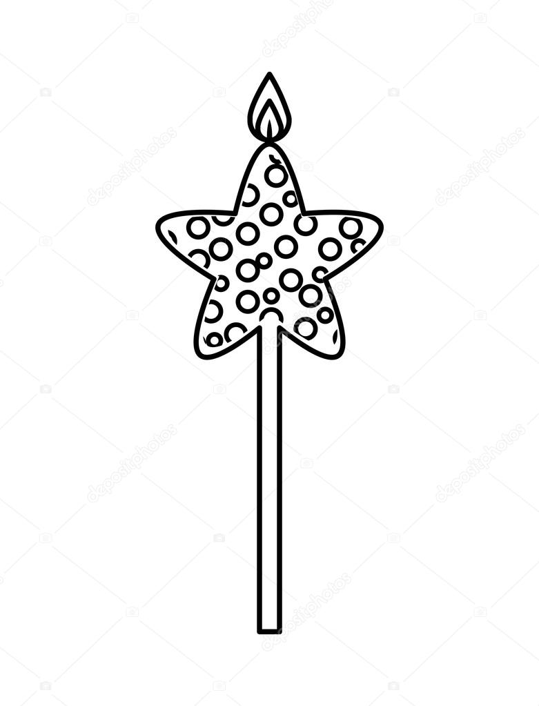 781x1023 Candle Flame Star Birthday Isolated Icon Stock Vector