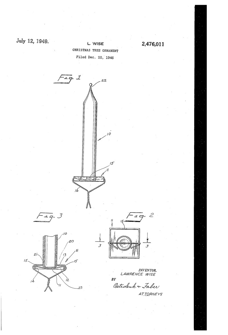 800x1175 Christmas Tree Candle Holder Ornament Patent Christmas Gifts
