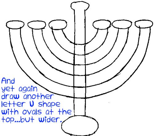 500x440 How To Draw Hanukkah Menorahs With Easy Step By Step Drawing