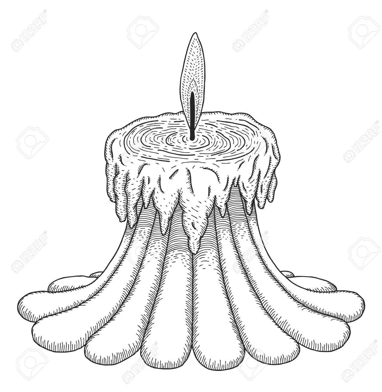 1268x1300 Hand Drawn Candle, Vector Illustration Royalty Free Cliparts
