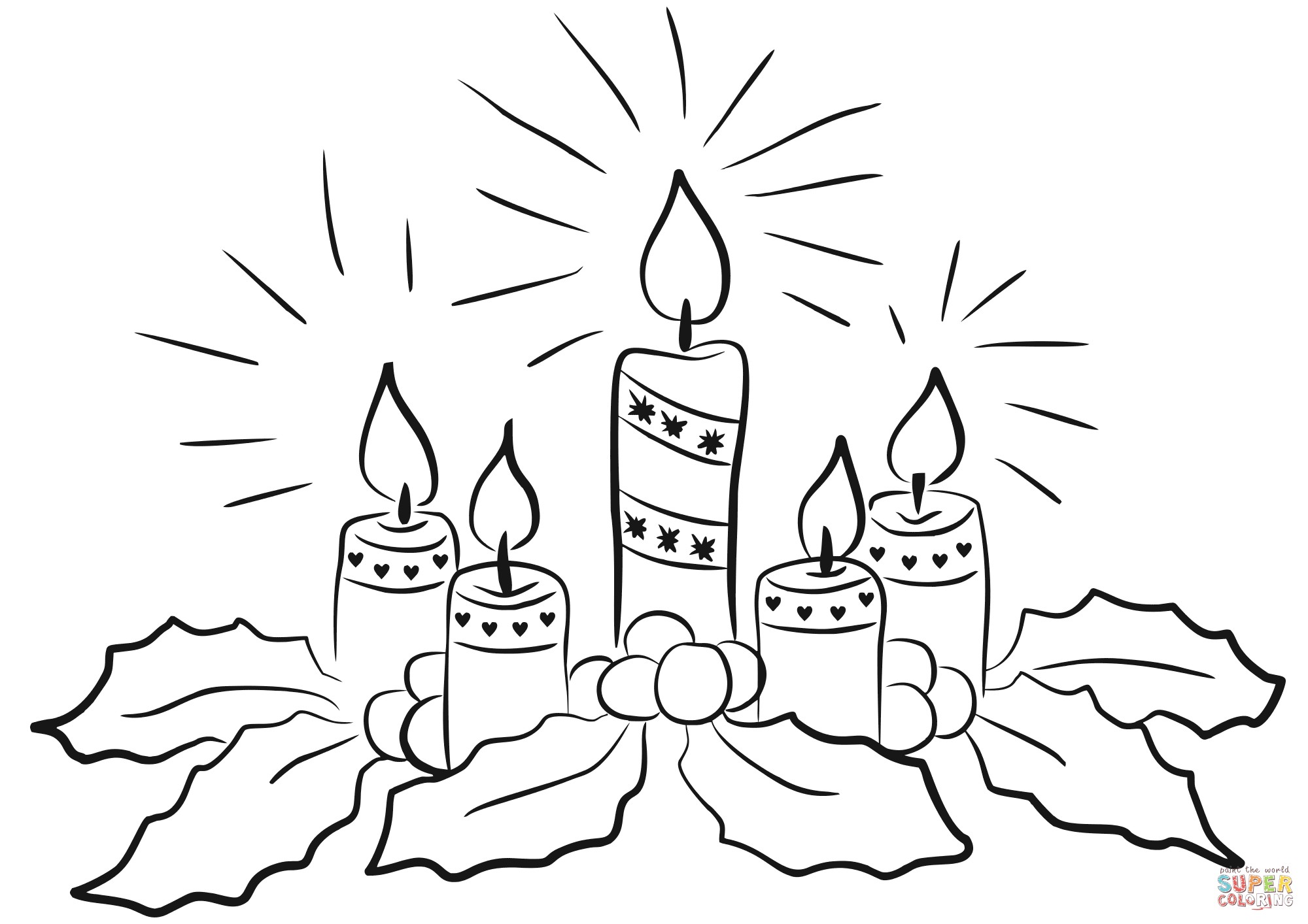 2000x1414 Coloring Pages Of Candles