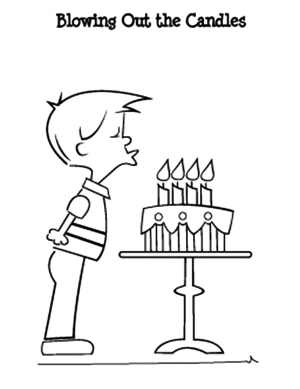 600x778 Birthday Boy Blowing Out The Candles Coloring Pages Best Place