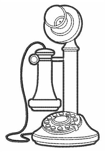 347x500 Candlestick Telephone Outline Embroidery Design Annthegran