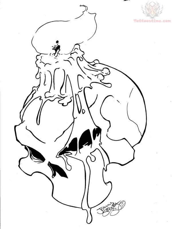 600x798 Collection Of Roses Skull And Burning Candle Tattoo Designs